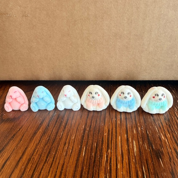 Vintage lot flocked felt bunny fuzzy rabbits mini and 2 banks - Picture 12 of 16